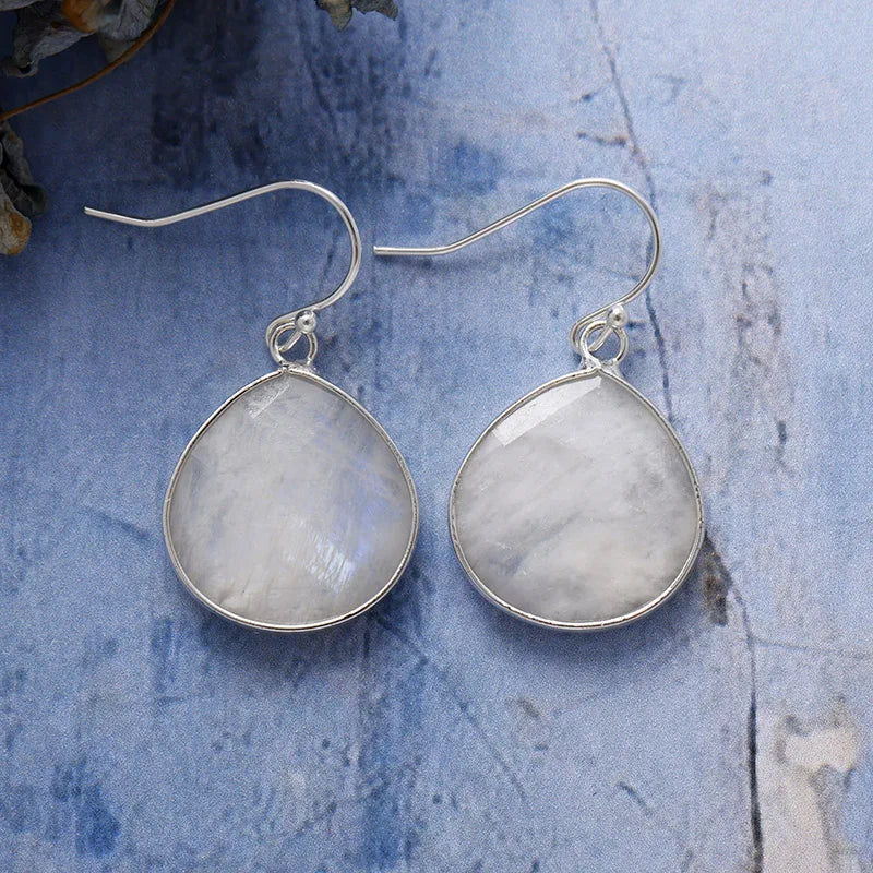 Healing Crystal Teardrop Dangle Earrings