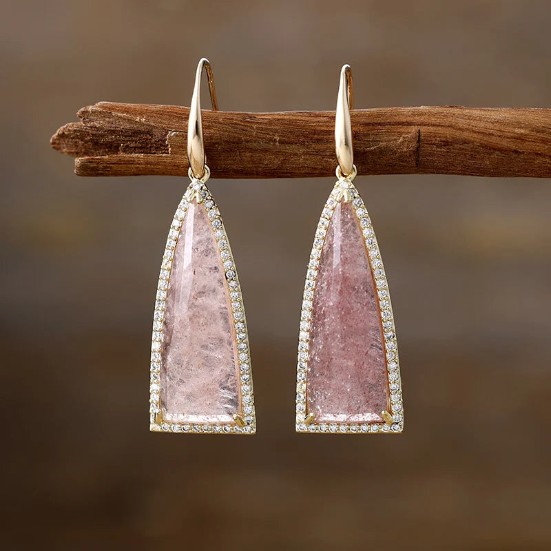 Art Deco Geometric Crystal Earrings