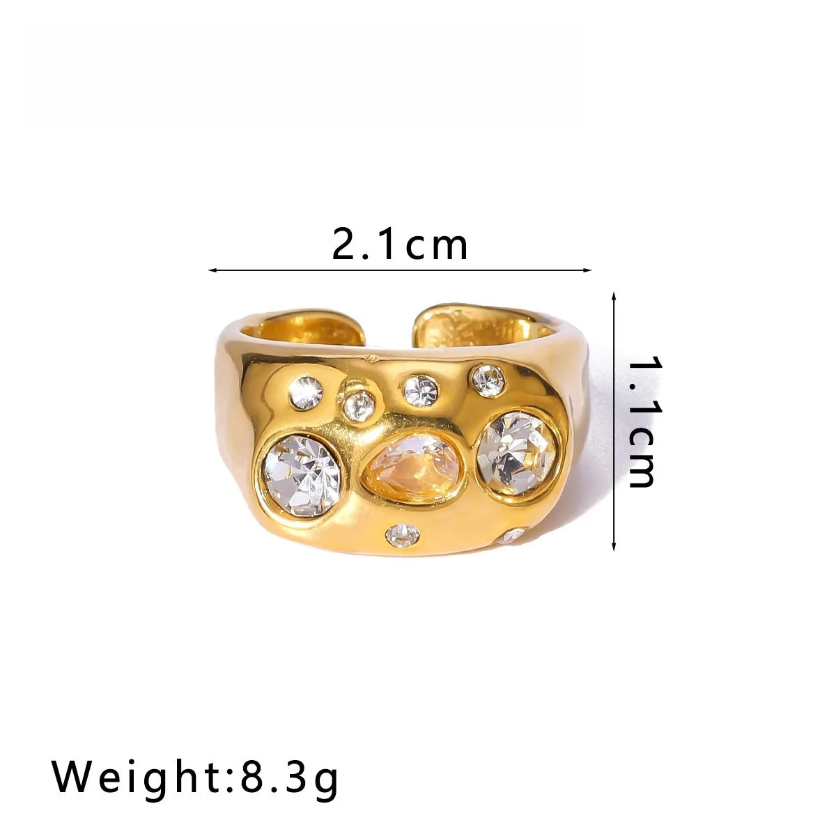 Colorful Inlays Crystal Ring