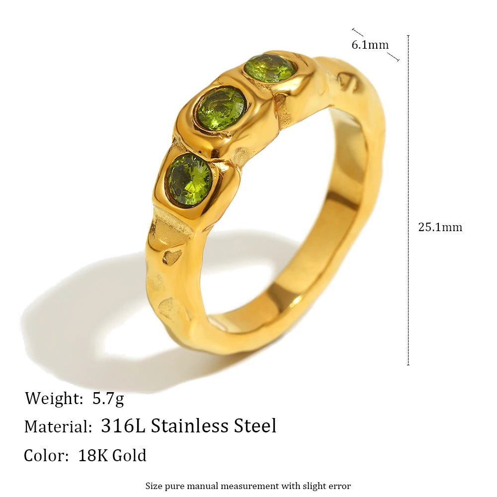Geometric Elegance Zircon Cocktail Ring