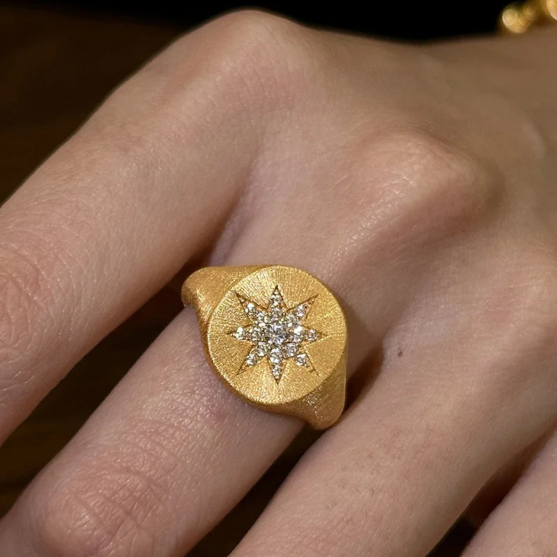 Starlit Octagon Cocktail Ring