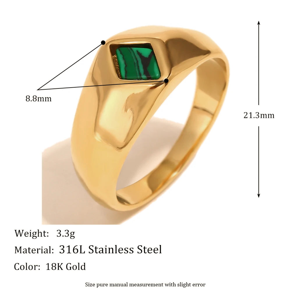 Malachite Talisman Ring