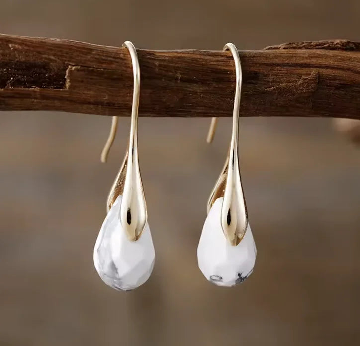 Earthy Sculptural Teardrop Earrings