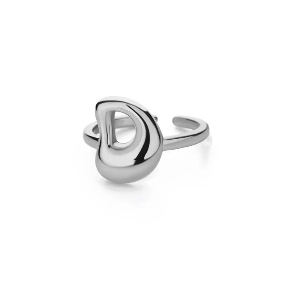 Silver Bubble Letter Ring