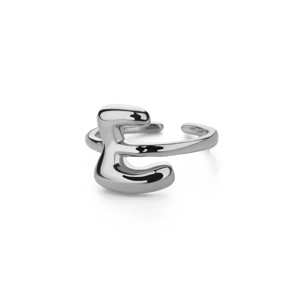 Silver Bubble Letter Ring