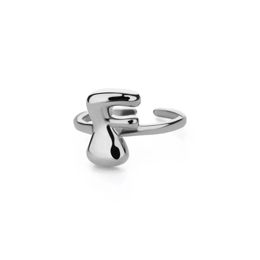 Silver Bubble Letter Ring