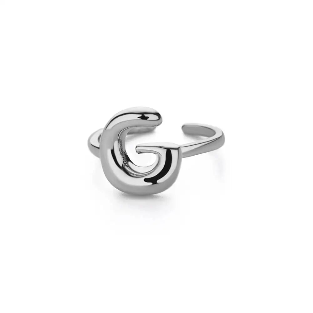 Silver Bubble Letter Ring