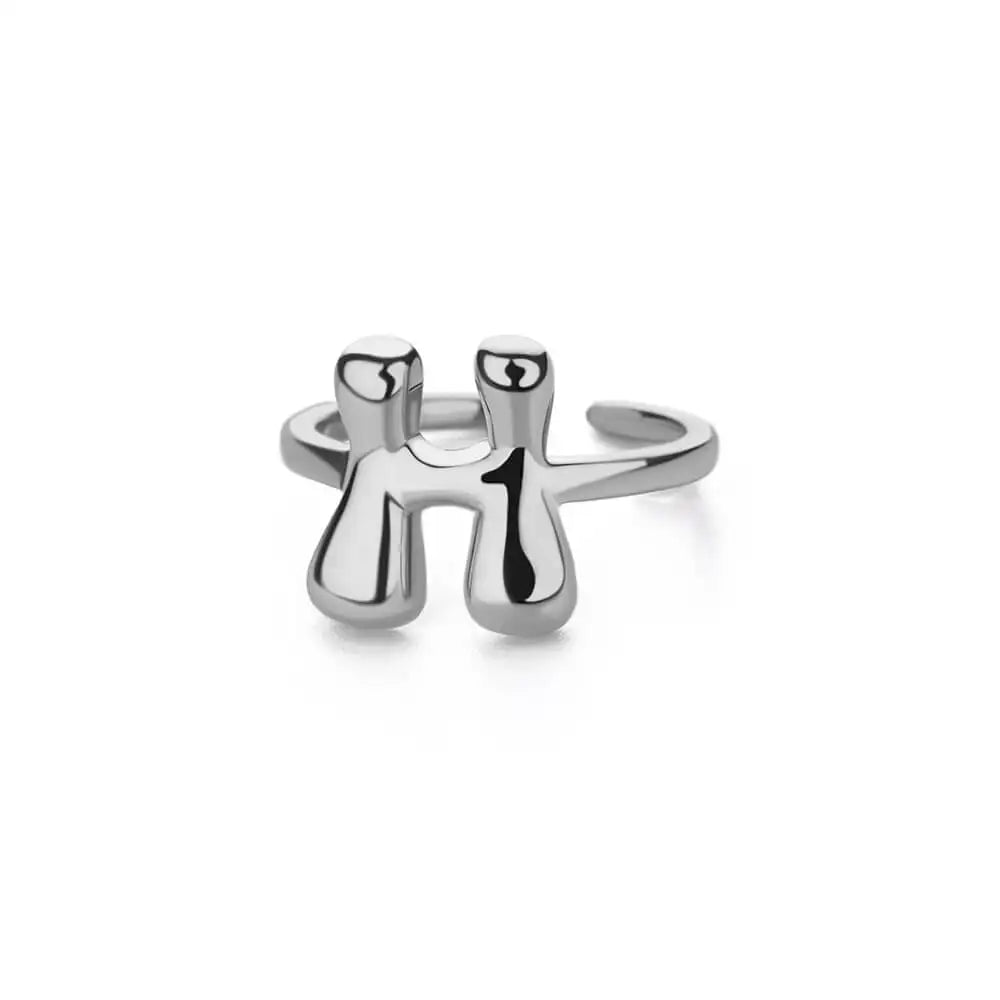 Silver Bubble Letter Ring