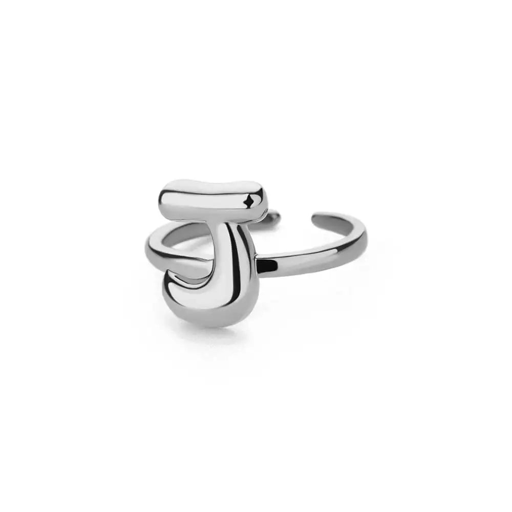 Silver Bubble Letter Ring