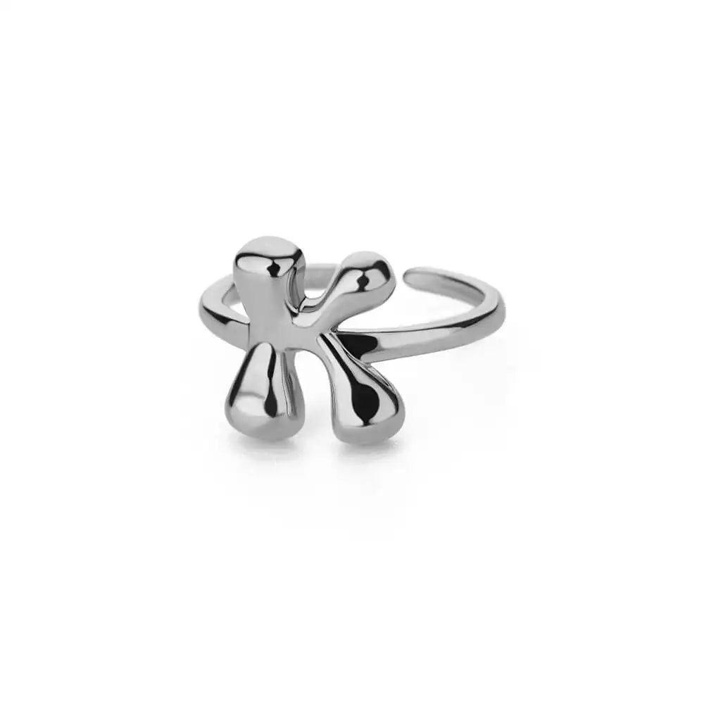 Silver Bubble Letter Ring