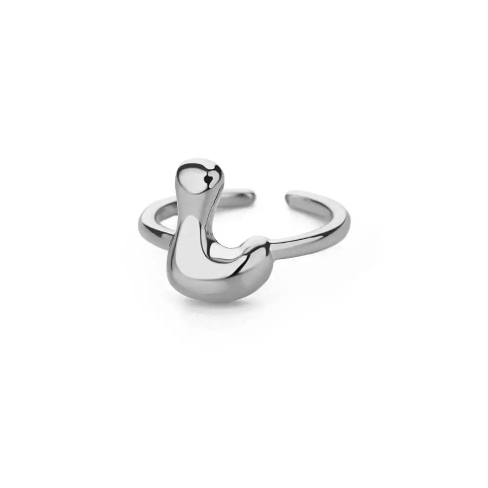 Silver Bubble Letter Ring