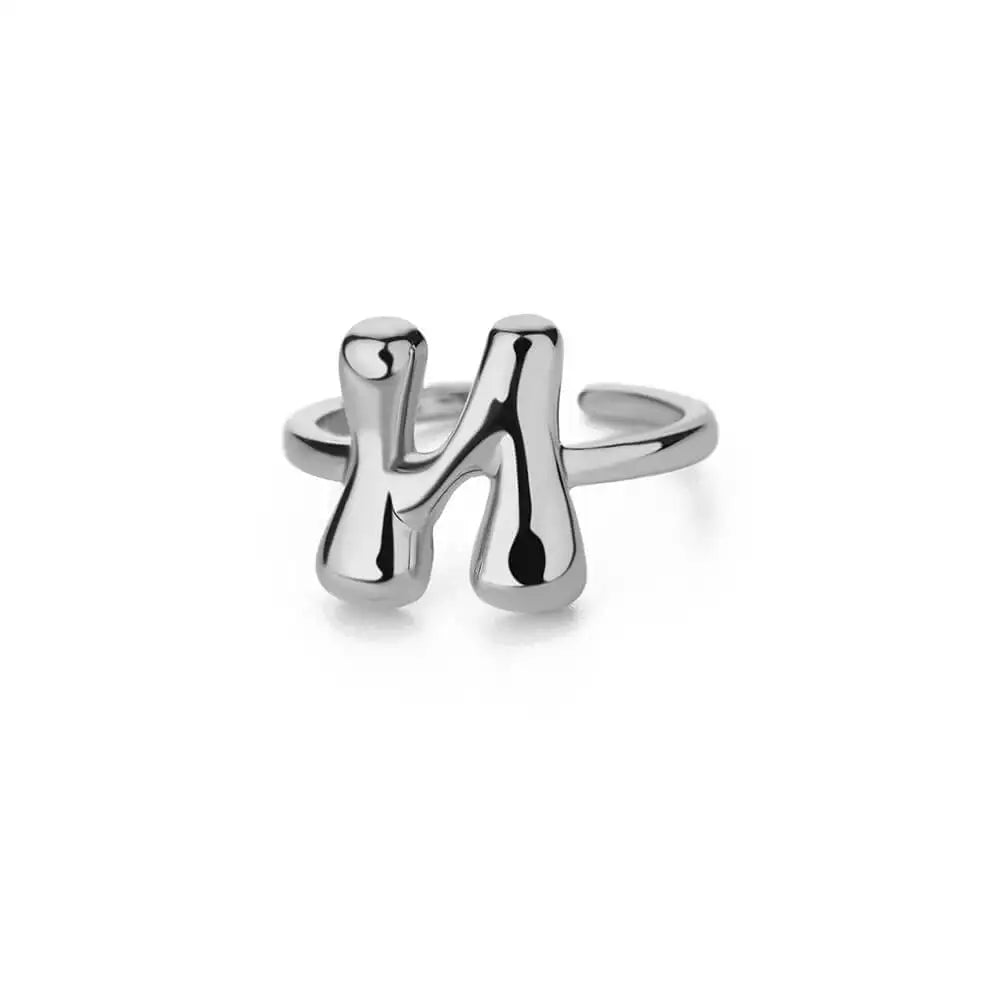 Silver Bubble Letter Ring