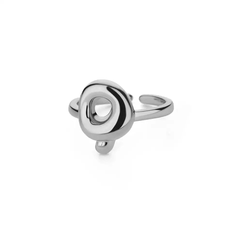 Silver Bubble Letter Ring