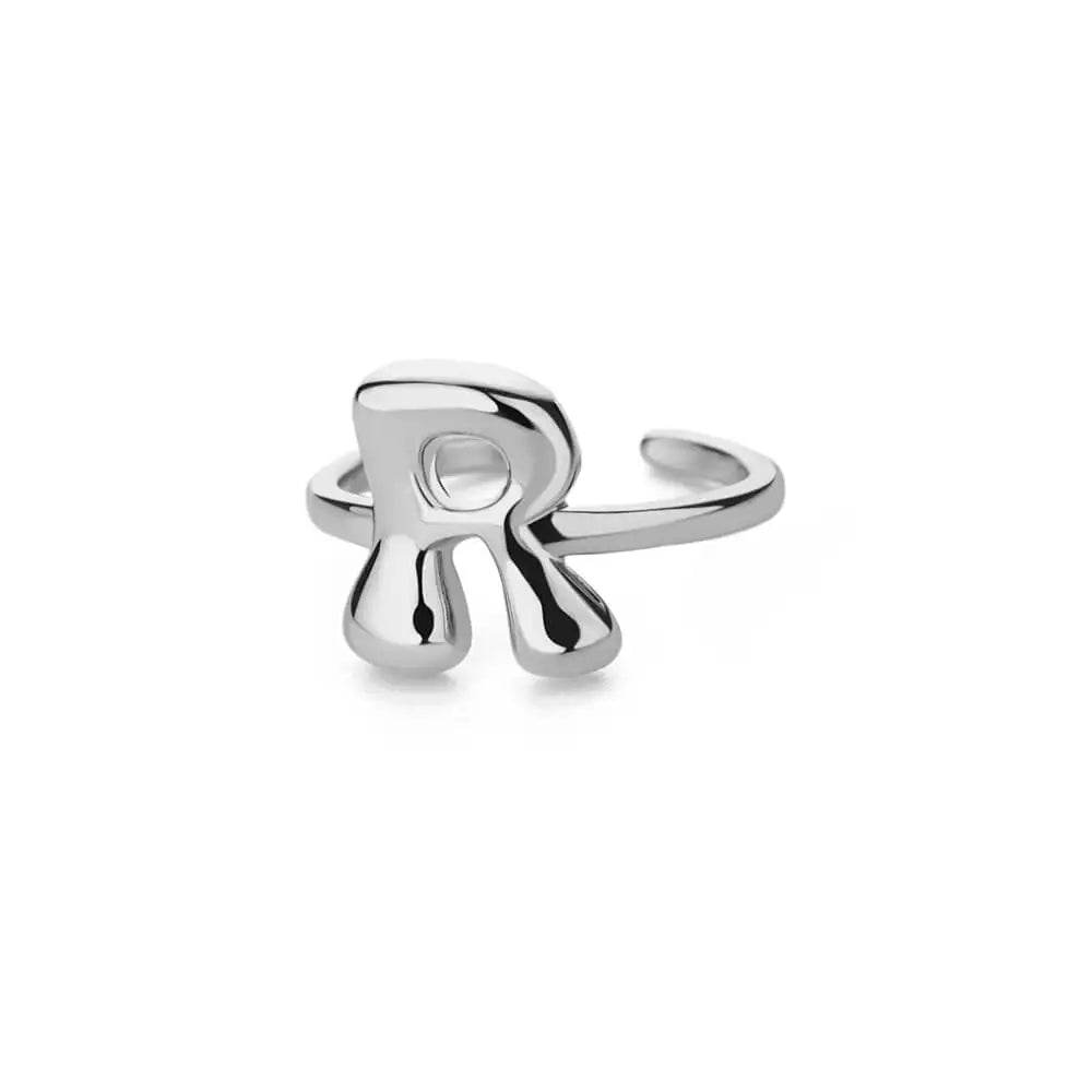 Silver Bubble Letter Ring