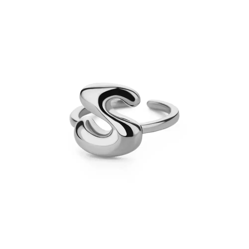 Silver Bubble Letter Ring