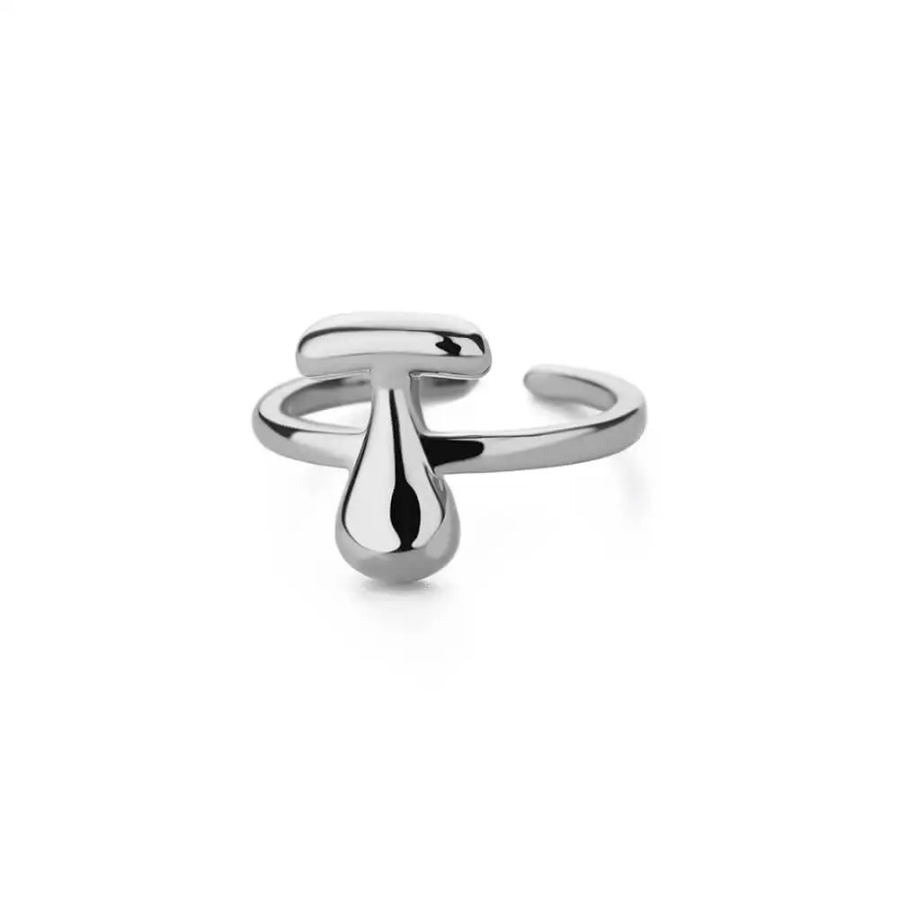 Silver Bubble Letter Ring