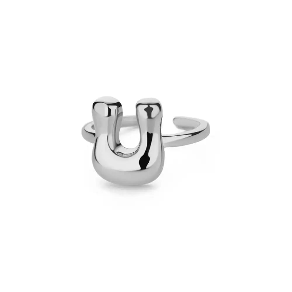 Silver Bubble Letter Ring