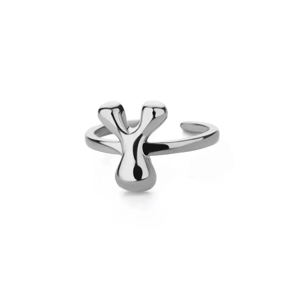 Silver Bubble Letter Ring