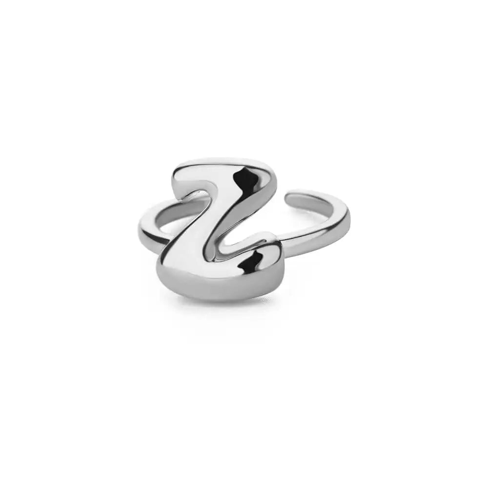 Silver Bubble Letter Ring