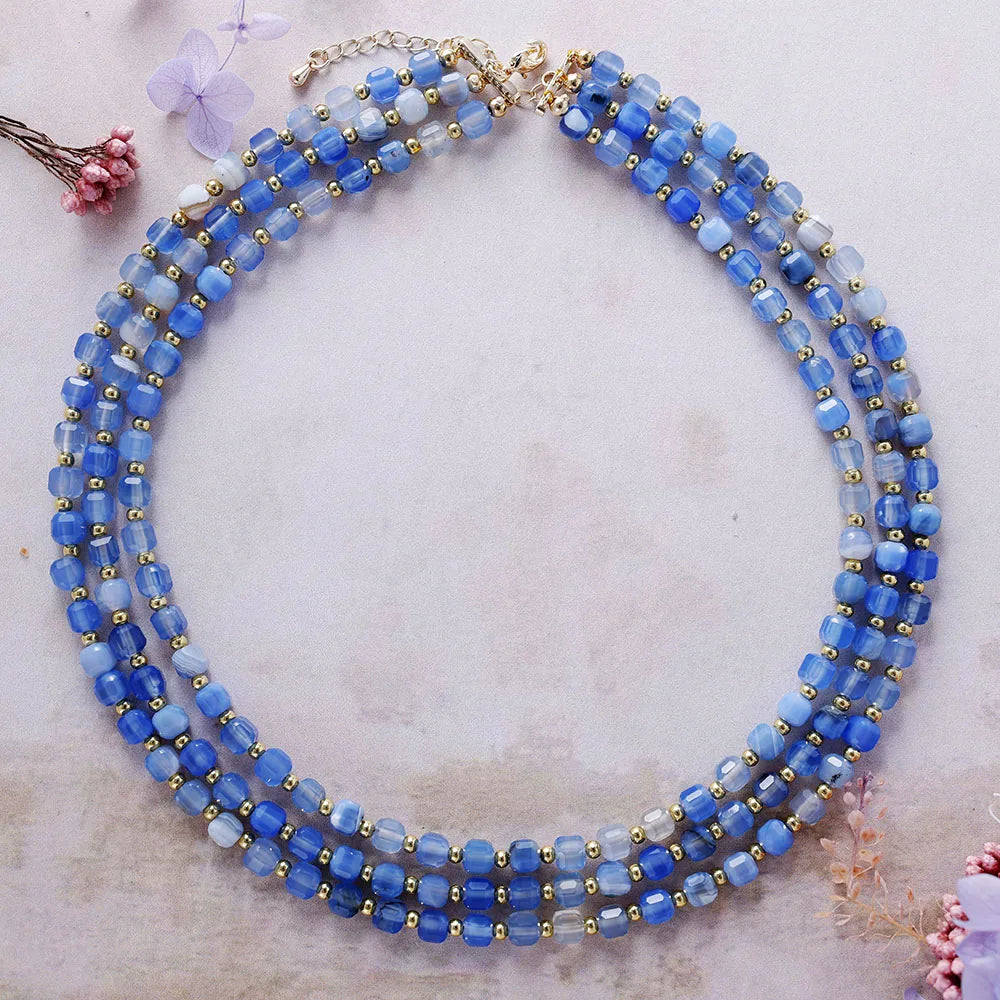 Triple Layers Gemstone Necklace