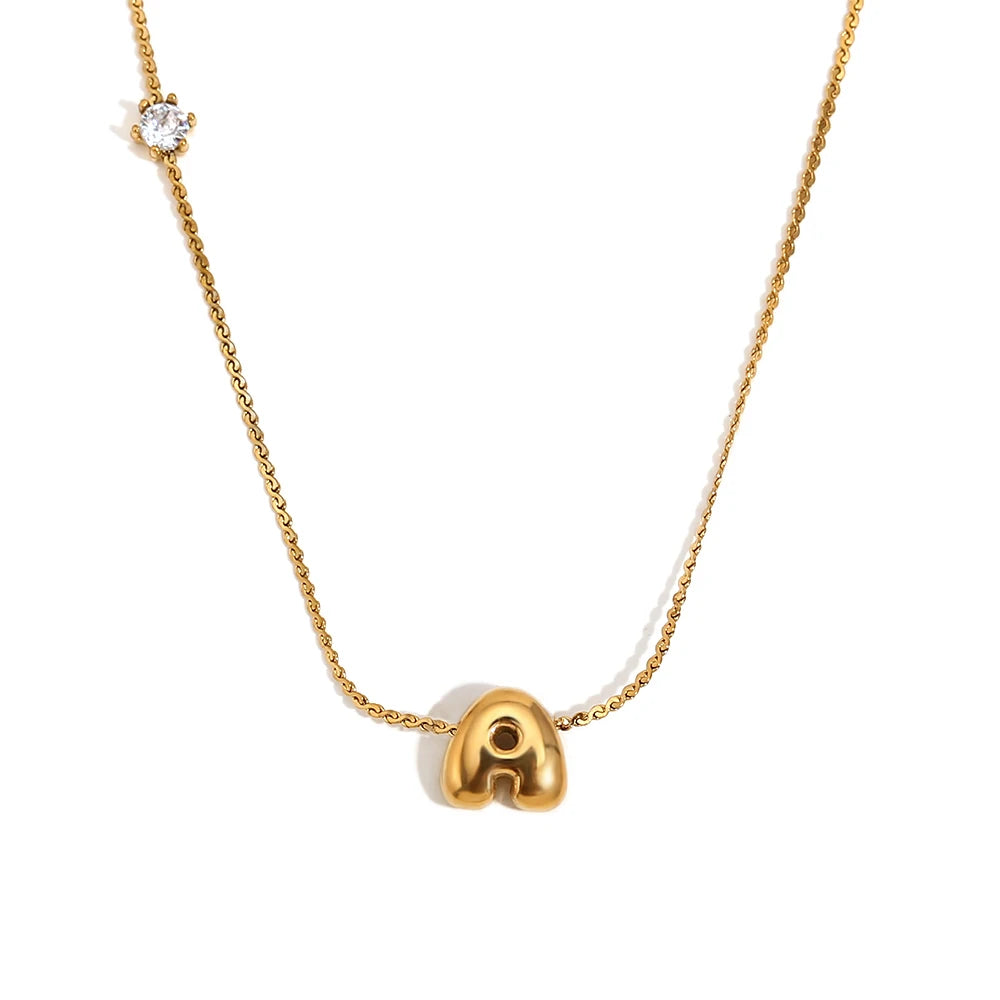 Luxe Golden Bubble Initial Necklace