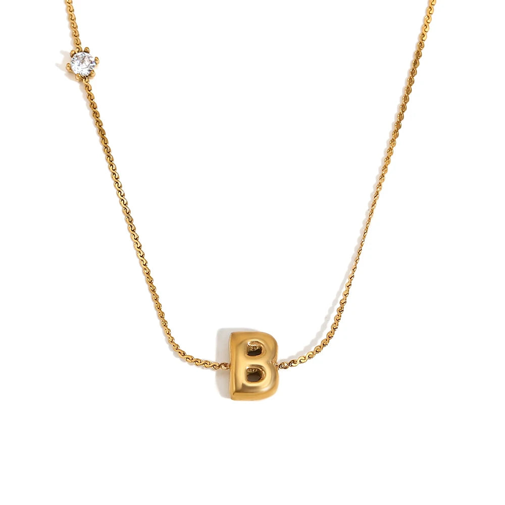 Luxe Golden Bubble Initial Necklace