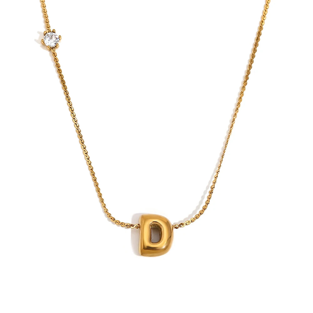 Luxe Golden Bubble Initial Necklace