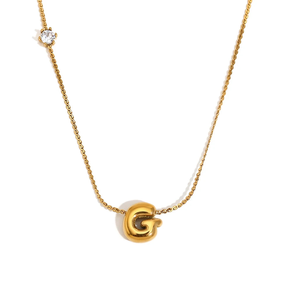 Luxe Golden Bubble Initial Necklace