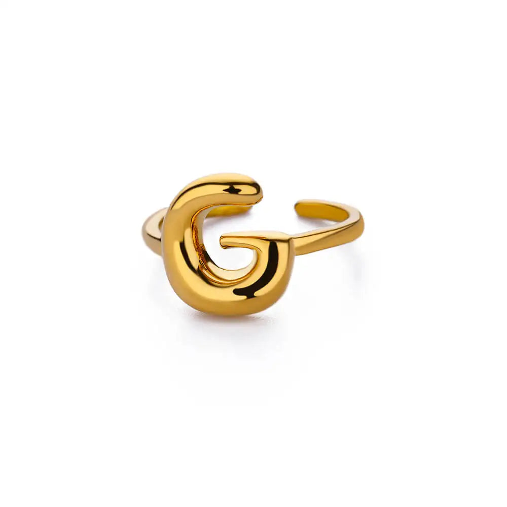 Bubble Letter Ring - 18k Gold Plated