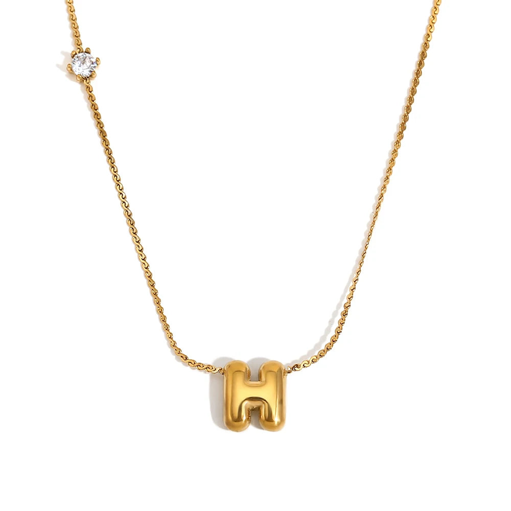 Luxe Golden Bubble Initial Necklace