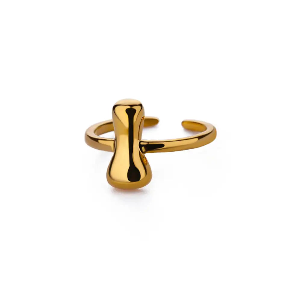 Bubble Letter Ring - 18k Gold Plated