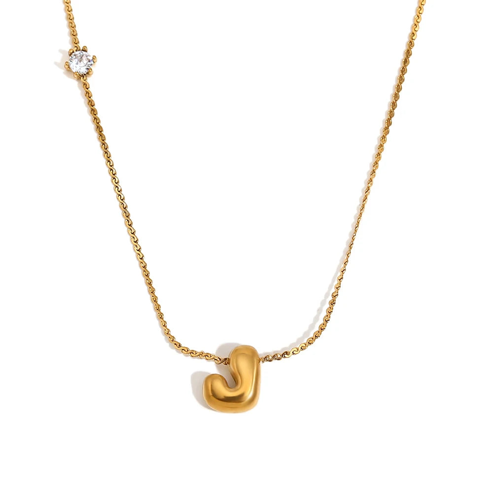 Luxe Golden Bubble Initial Necklace