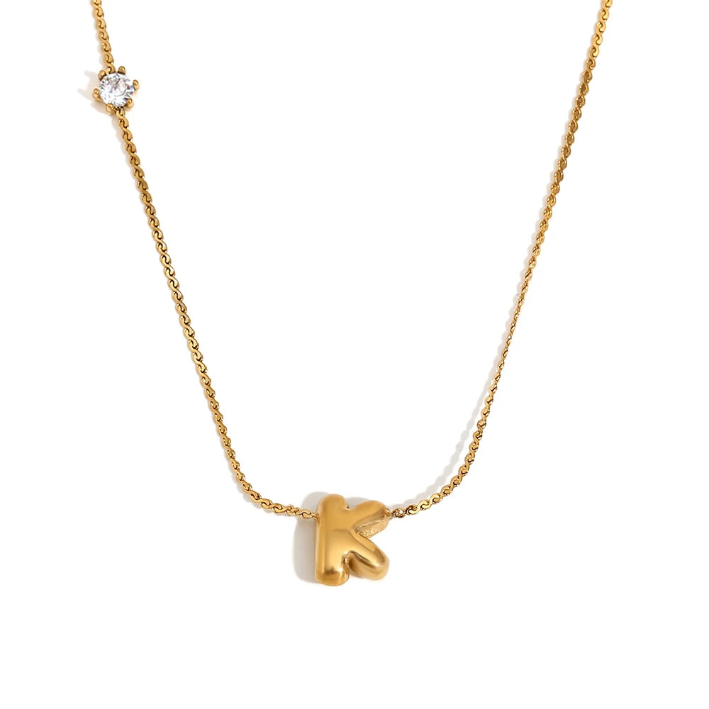 Luxe Golden Bubble Initial Necklace