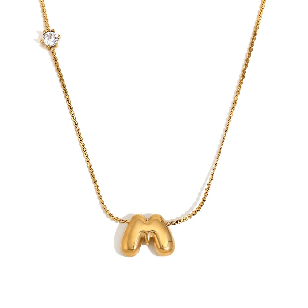 Luxe Golden Bubble Initial Necklace