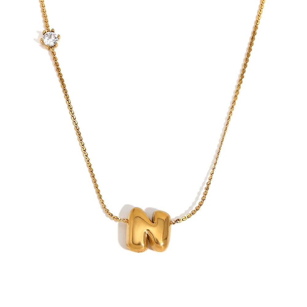 Luxe Golden Bubble Initial Necklace