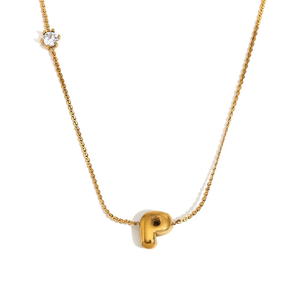 Luxe Golden Bubble Initial Necklace