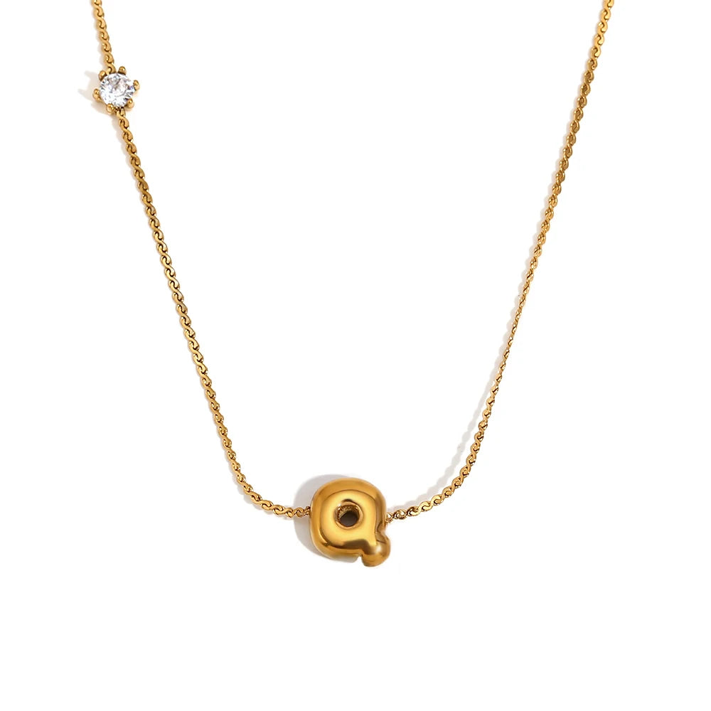 Luxe Golden Bubble Initial Necklace