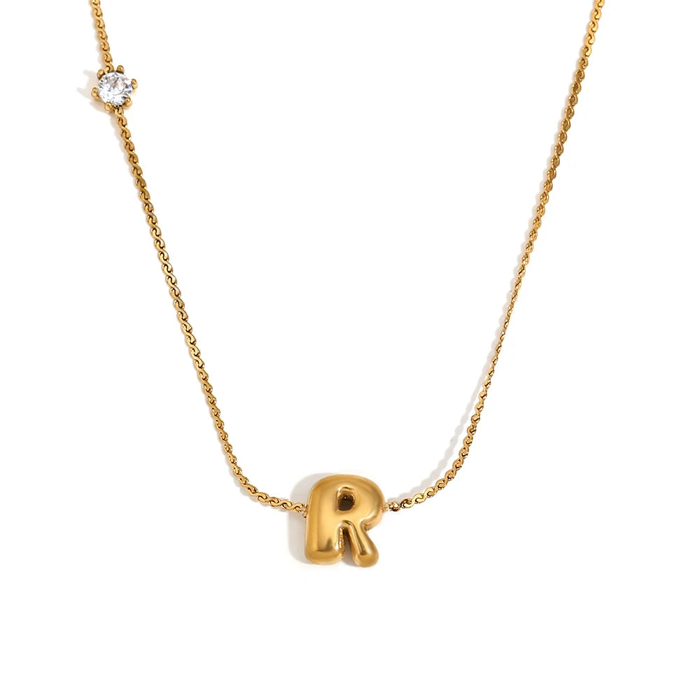 Luxe Golden Bubble Initial Necklace