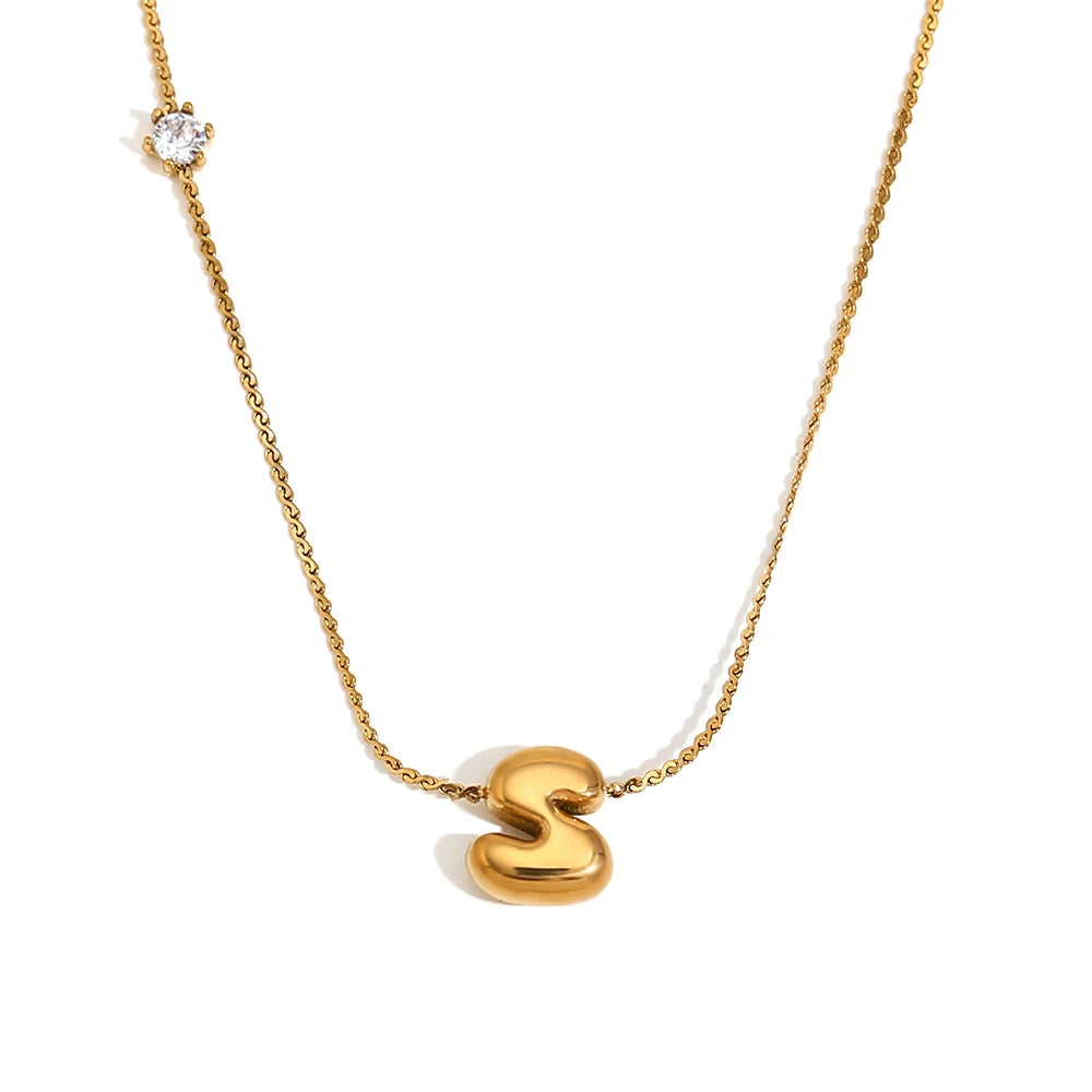 Luxe Golden Bubble Initial Necklace
