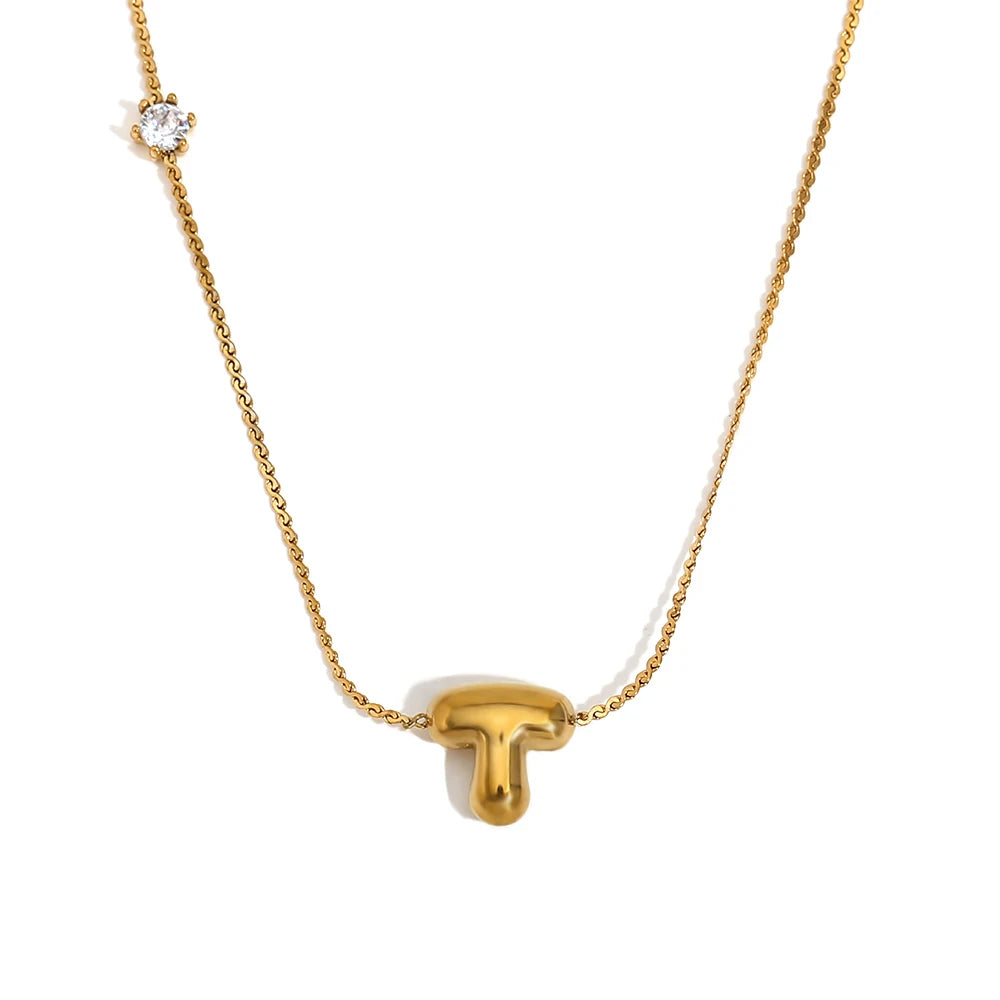 Luxe Golden Bubble Initial Necklace