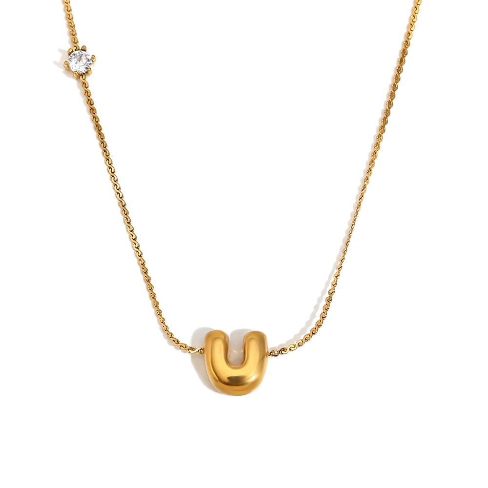 Luxe Golden Bubble Initial Necklace