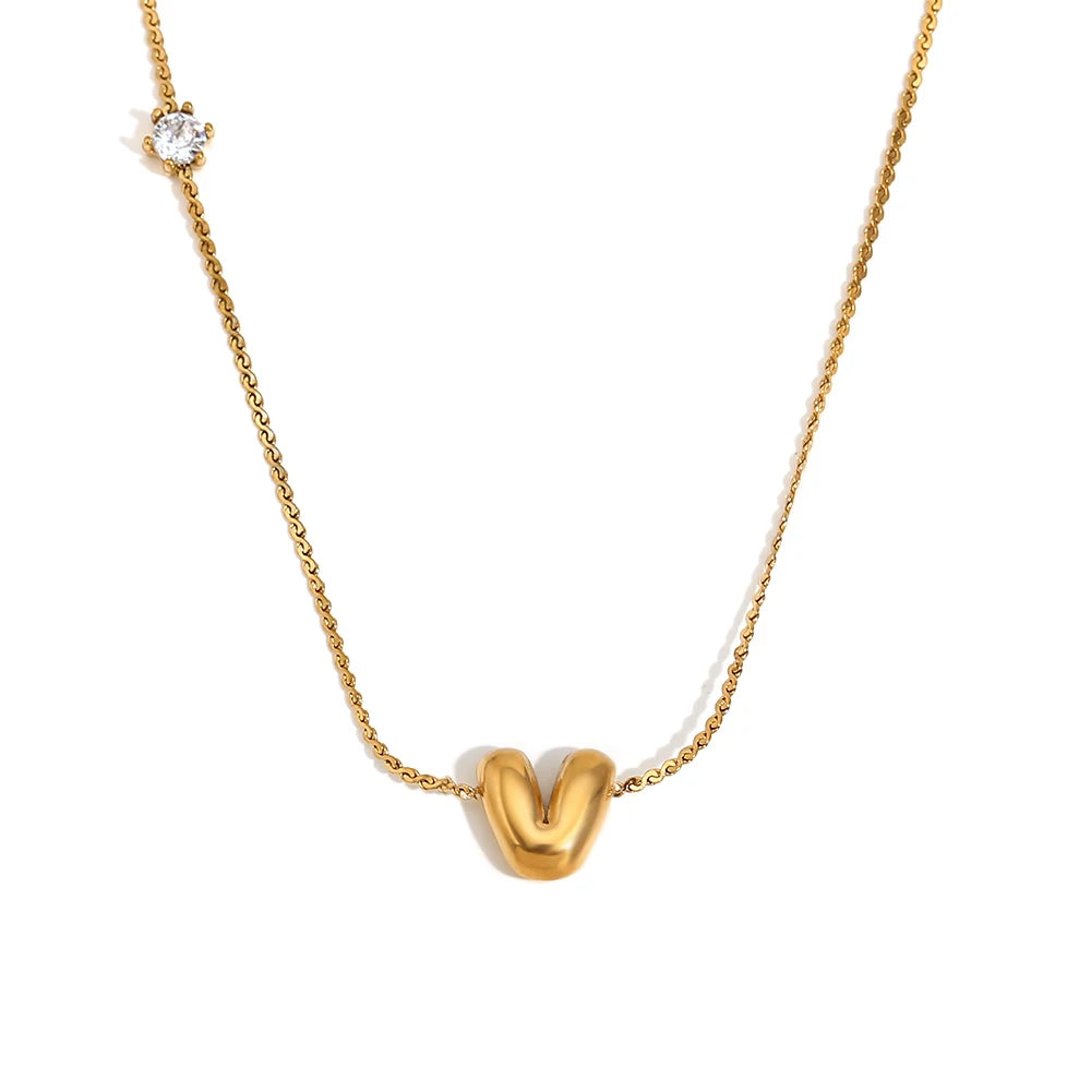 Luxe Golden Bubble Initial Necklace