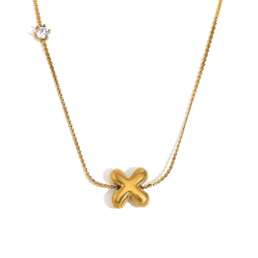 Luxe Golden Bubble Initial Necklace