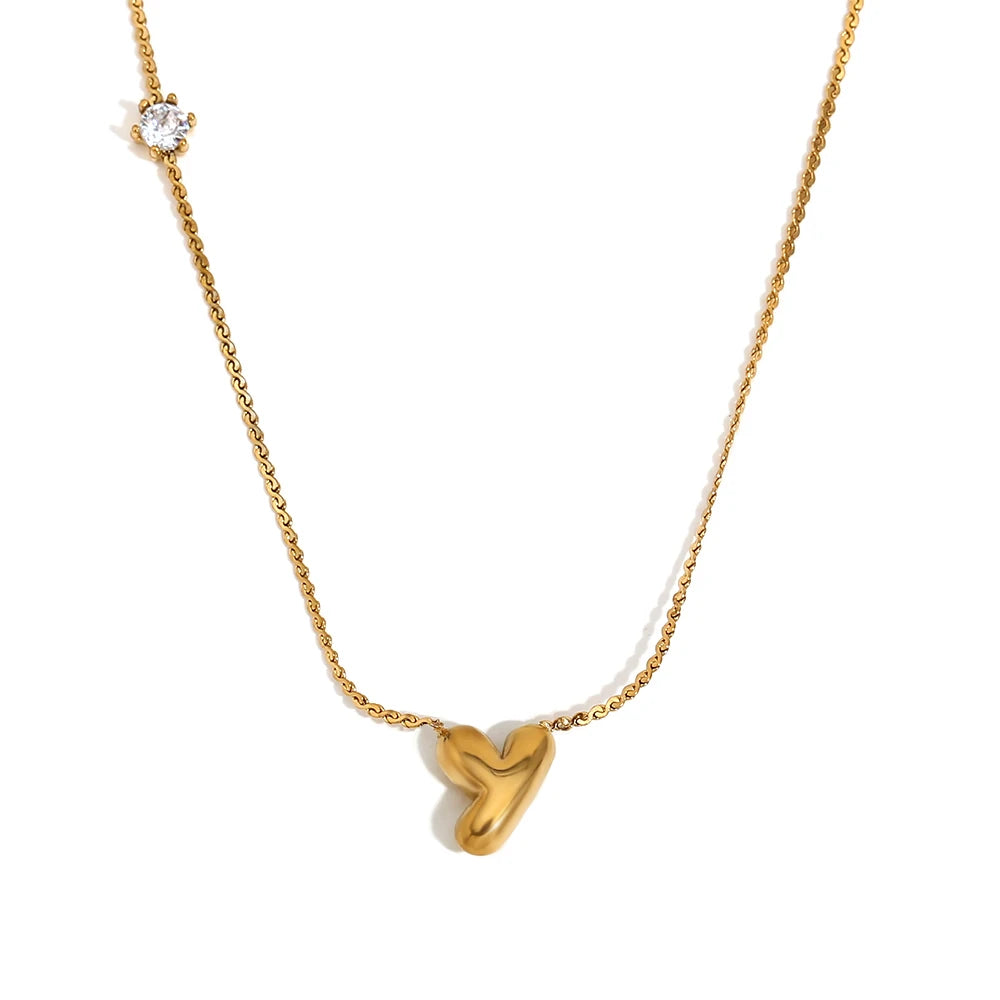 Luxe Golden Bubble Initial Necklace