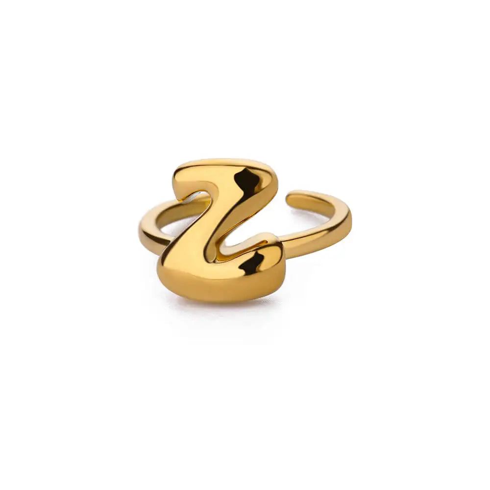 Bubble Letter Ring - 18k Gold Plated