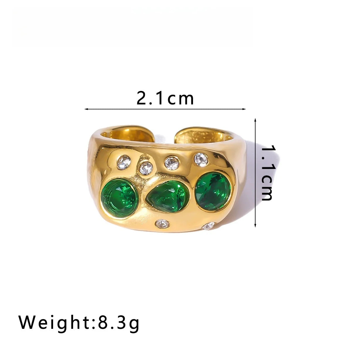 Colorful Inlays Crystal Ring
