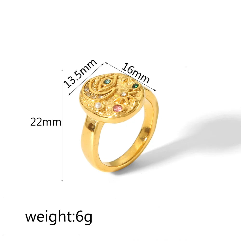 Lava-Hammered Texture Cocktail Ring