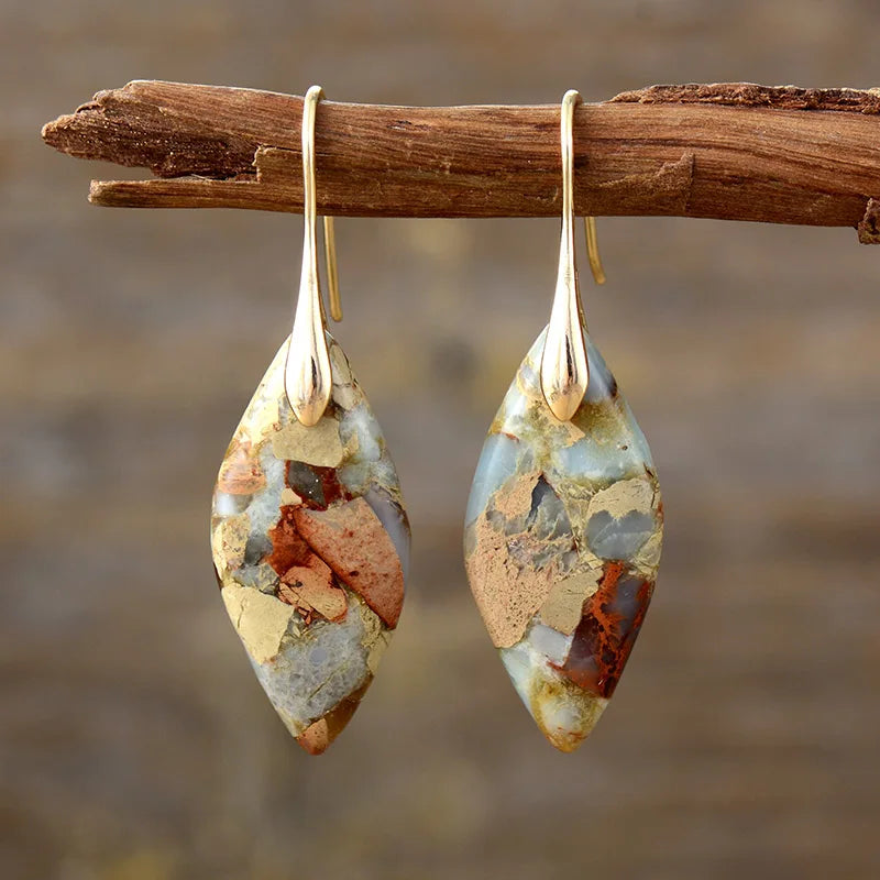 Gemstone Bar Drop Earrings Yellow Jasper main image 0