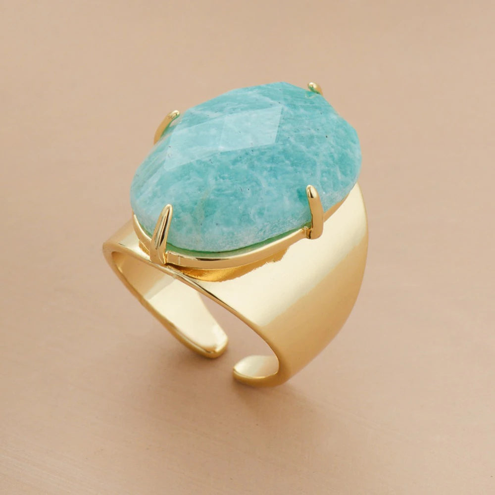 Lucky Amazonite Goddess Ring