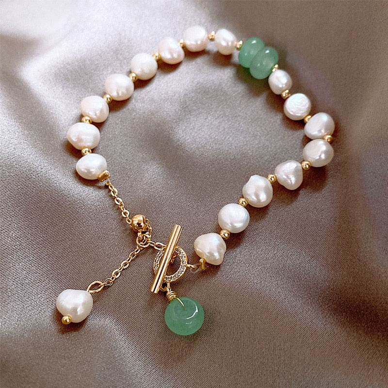 Freshwater Pearl & Aventurine Bracelet